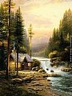 Thomas Kinkade Evening In The Forest painting